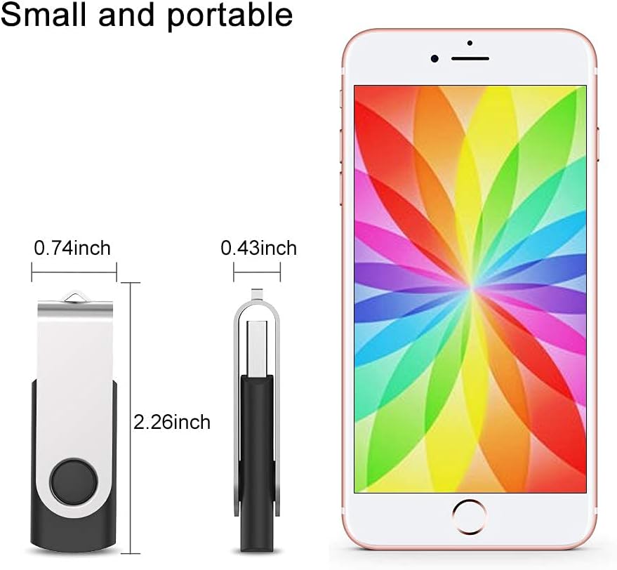 JUANWE 4GB USB Flash Drive 100 Packs, 2.0 Bulk Thumb Drives USB Stick with 360° Swivel Shell, Mutipack Jump Drives Memoria USB for Data Storage/Files Backup/Data Transfer on PC/Tablet/Mac - Black