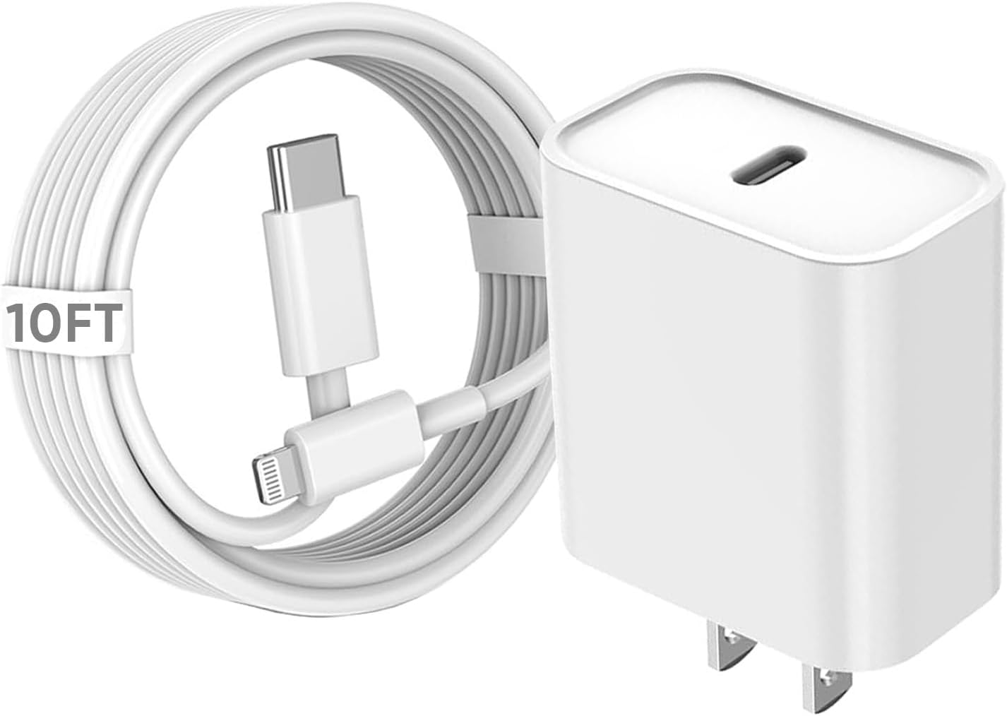 10FT iPhone Fast Charger,[Apple MFi Certified]10Foot Extra Long USB C to Lightning Cable PD Fast Charger iPhone Block Cubes Adapter Quick Charging for iPhone14 Pro Max/14 Plus/13 Pro/Mini/12/11/X,iPad
