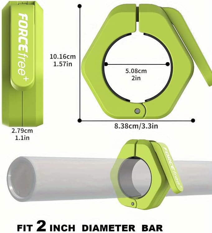 Barbell Clips (Pair), Barbell Clamps, Quick Release Olympic Barbell Clamps with Anti Slip TPR Grip, Barbell Collars for Secure Weightlifting & Powerlifting