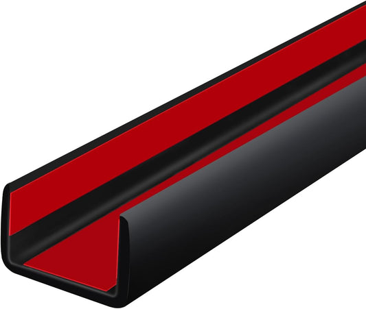 Rubber Edge Trim, Self Adhesive U Channel Edge Trim, Big Size U Shaped Trim, Edge Banding for Plywood, Woods, Shelf, Cabinet, Countertop, Fit for 5/8", Length 20Ft, Black