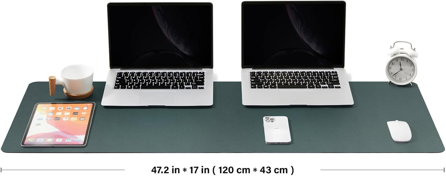 Large Cork Desk Mat - 47.2"x 17" Desk Pad for Office and Home - Ideal for Large Mouse Pad and Desk Mats on Top of Desks(Dark Green)