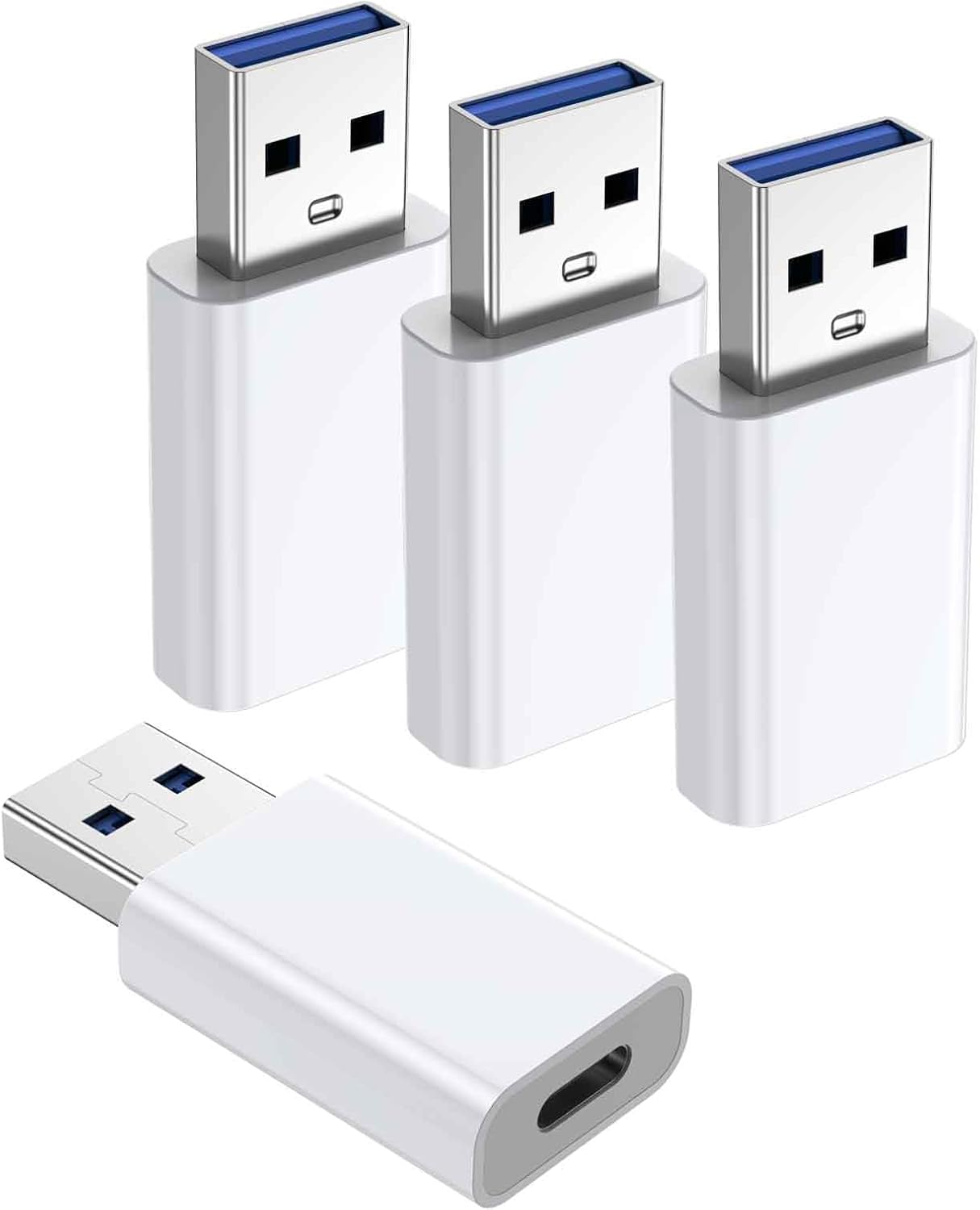 OTG Adapter【4-Pack】 USB-C Female to USB-A Male Adapter USB to USB C Adapter,Compatible with iPhone 16 15 14 13 12, Car, Apple MagSafe Watch Mini Wall Plug,iPad,Galaxy,Pixel 7 6 5,CarPlay etc