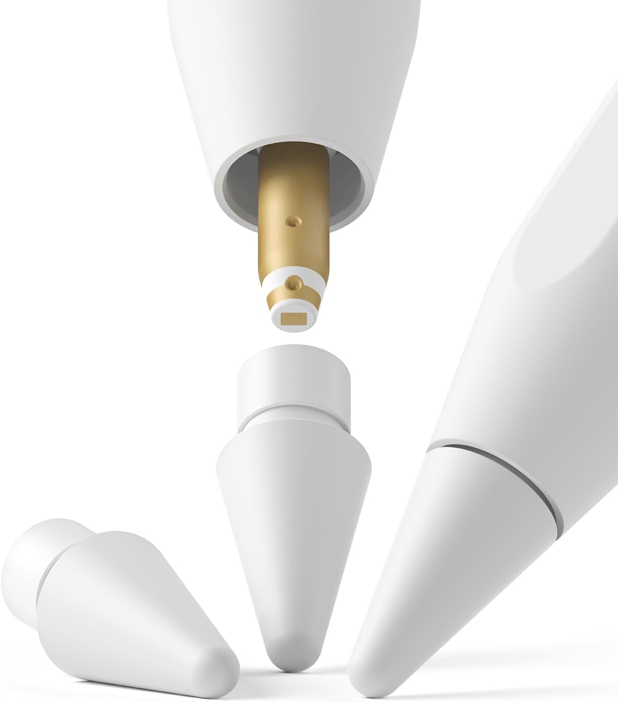 Ringke Apple Pencil Tips [3 Pack/Replacement for All Generations] Compatible with Apple Pencil Pro, 1st, 2nd Gen, USB-C Accessories, Crisp & Clear Feel Nib - HB (Light Gray)