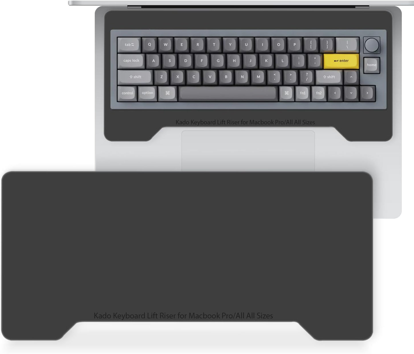 Kado Lift Riser Acrylic for External Keyboard, Frosted Surface Black, Office Gaming Laptop Keyboard Cover Mechanical 40%/60%/65%/70% Stand Holder Made for MacBook Air/Pro 13"/14"/15"/16"