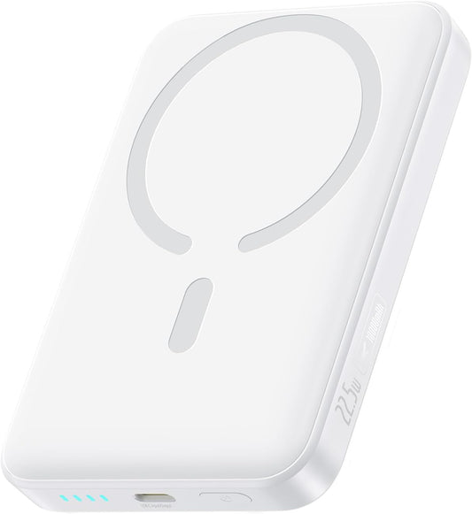 Baseus for MagSafe Portable Charger, 10000mAh Wireless Magnetic Power Bank with USB-C Cable 22.5W PD Charging, Slim Phone Battery Pack Compatible with iPhone 16/15/14/13/12 Pro/Pro Max Series-White