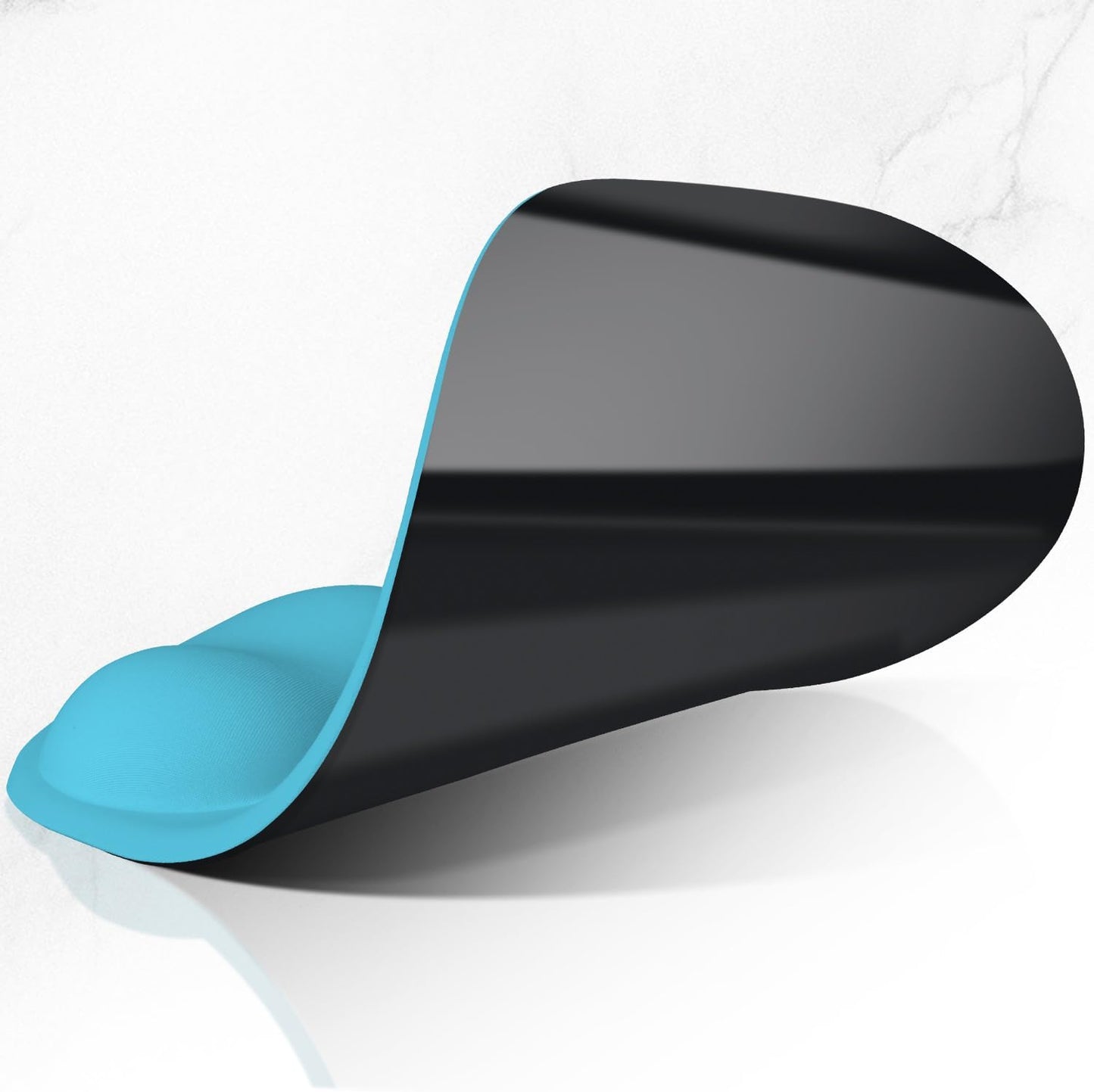 ITNRSIIET Ergonomic Mouse Pad, Cushioned Gel Wrist Rest, Non-Slip Base, Smooth Surface, Compatible with All Mice for Office & Gaming, Desk Accessory, 9.5 x 8.2 inch, Powder Blue