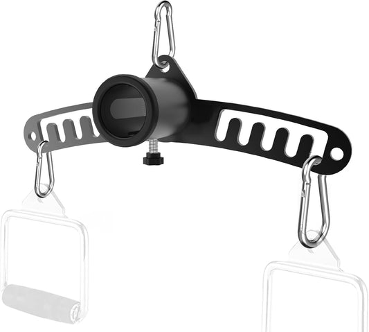 Double to Single Adaptor Plate for Cable Pulley Machines Durable Solid Stainless Steel with 3 Carabiners Suitable for Dual Cable Machines LAT Pulldown, Shoulder & Biceps Exercises