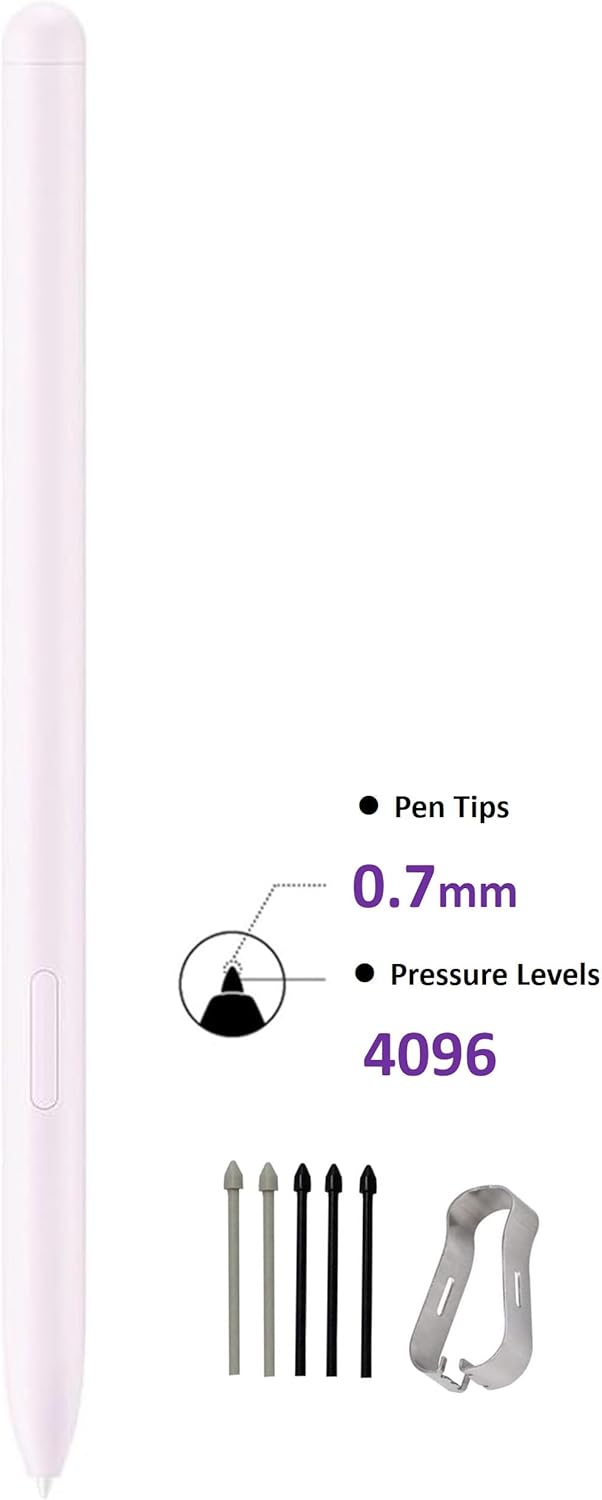 Galaxy Tab S9 FE S Pen [4096 Pressure Sensor] Replacement for Samsung Galaxy Tab S9 FE, Tab S9 FE+ Plus Tablet All Versions, Touch Stylus Pen with 5xTips/Nibs (Lavender)