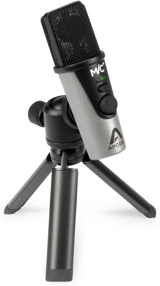 Apogee MiC Plus - Studio Quality USB Microphone with Cardioid Condenser Mic Capsule, Built In Mic Pre-Amp & Zero-Latency Headphone Output