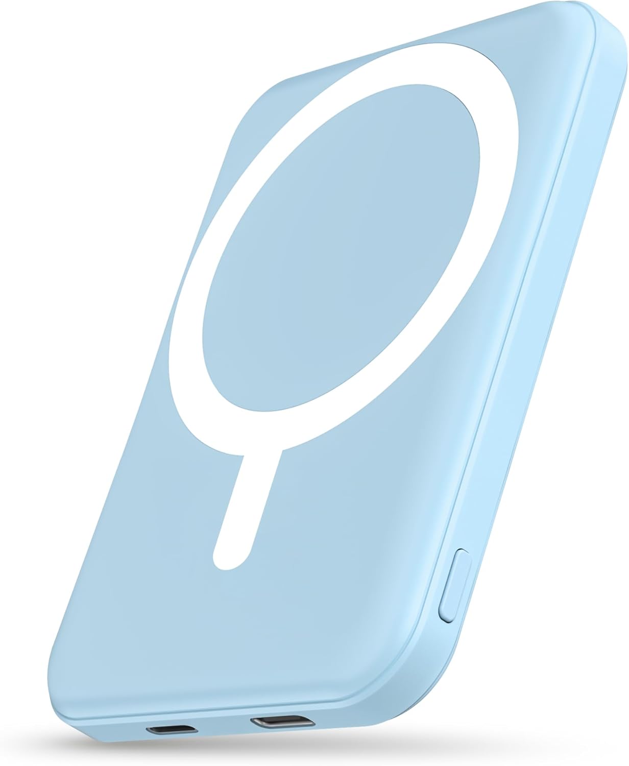 podoru for Magsafe Battery Pack, 5000mAh Magnetic Power Bank with Type-C Cable 20W PD Fast Charging Lighting Input Wireless Portable Charger for iPhone 16/15/14/13/12/ All Series-Sierra Blue