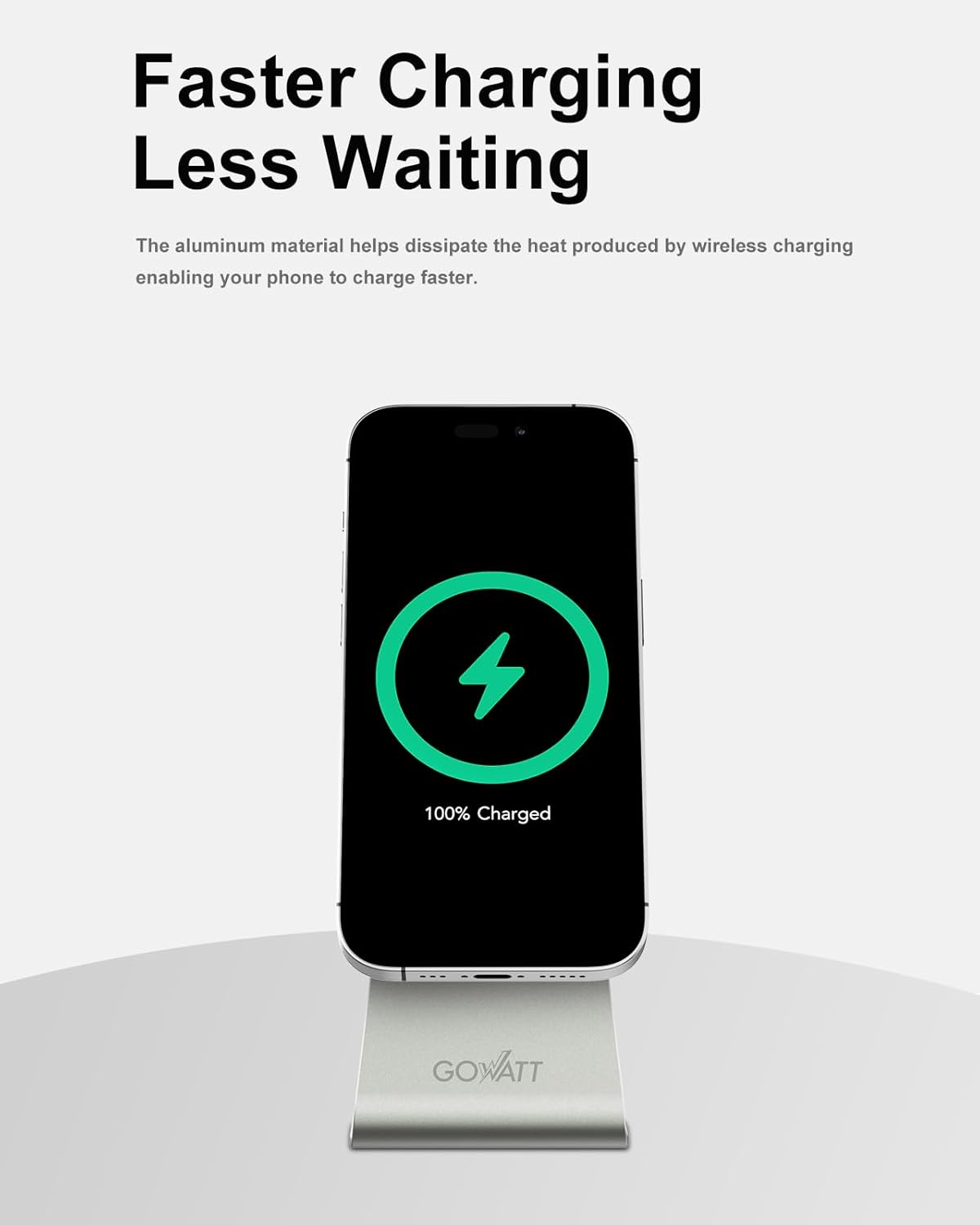 MagSafe Charger Stand 15W Fast Charging Magnetic Charger, Compatible with Apple MagSafe Charger, Wireless Charger Compatible for iPhone 16 15 14 13 12 Series and Airpods (1 Pack)