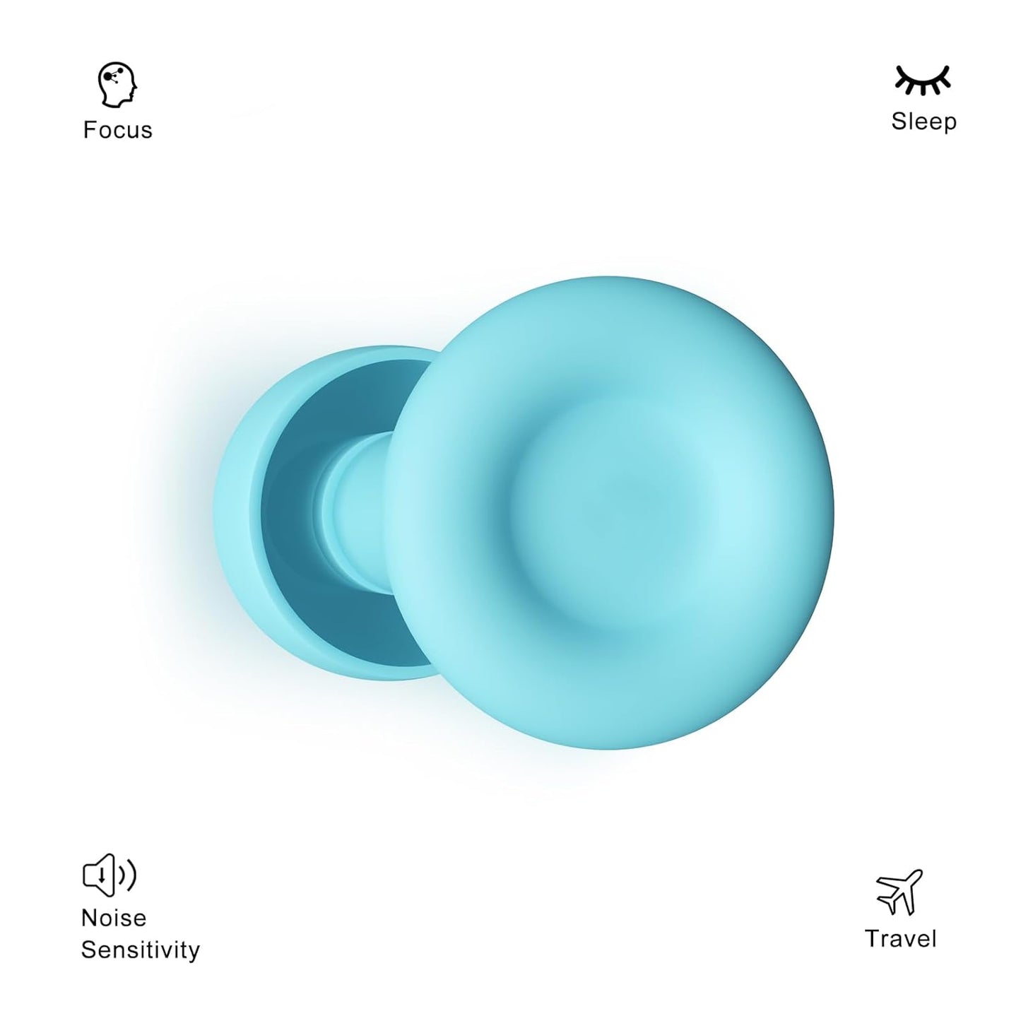 Ear Plugs for Sleeping Noise Reduction Reuseable, Concerts, Focus, Travel, Work, High Fidelity – 7 Pairs Eartips – Flexible Soft – Touch – NRR of 24 and 27 dB Noise Cancelling (Blue)