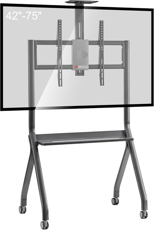 Smart Board Stand with Camera Tray Fits 42"-75" Screens, Interactive Whiteboard Stand with 360° Rotating Wheels Holds 300LBS, Height Adjustable,Mobile Stand for Home, Office & Classroom