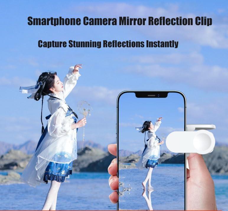 Mirror Effect Lens - Capture Stunning Reflections Instantly,Camera Mirror Reflection Clip for Back Camera Recording, Adjustable Hd Glass Phone Shooting Reflection Mirror (Mix)
