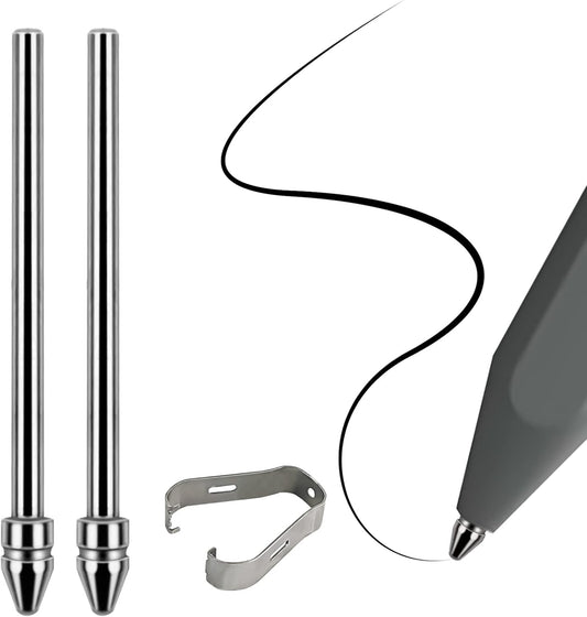 No Wore Out Titanium Alloy Replacement Fine Tips fit for Kindle Scribe Basic and Premium Pens Digital Pen, Smooth Ballpoint Note Taking Backup Nibs,2 Pcs,Gray