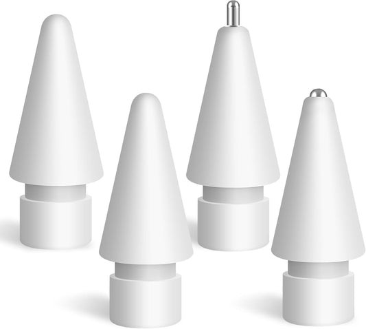 Upgraded Replacement Tips for Apple Pencil 2nd Generation/1st Gen/USB-C & Apple Pencil Pro - Metal Apple Pen Nibs Accessories for iPad Pro Pencil (4 Pack)