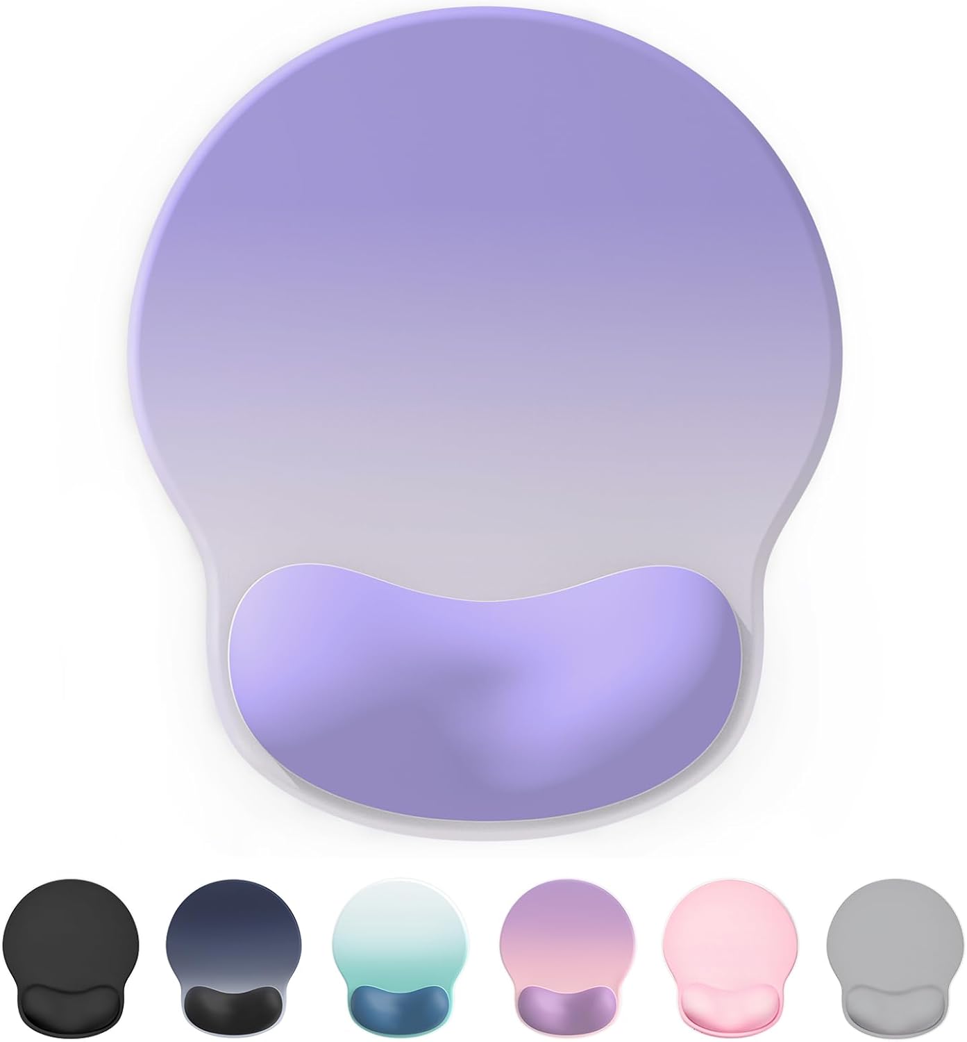 Ergonomic Mouse Pad Wrist Support, Comfortable Mouse Pad Wrist Rest, Relieve Wrist Pain Gel Mouse pad, Non-Slip Rubber Base Mousepad for Laptop, Computer(Gradient Dark Purple)