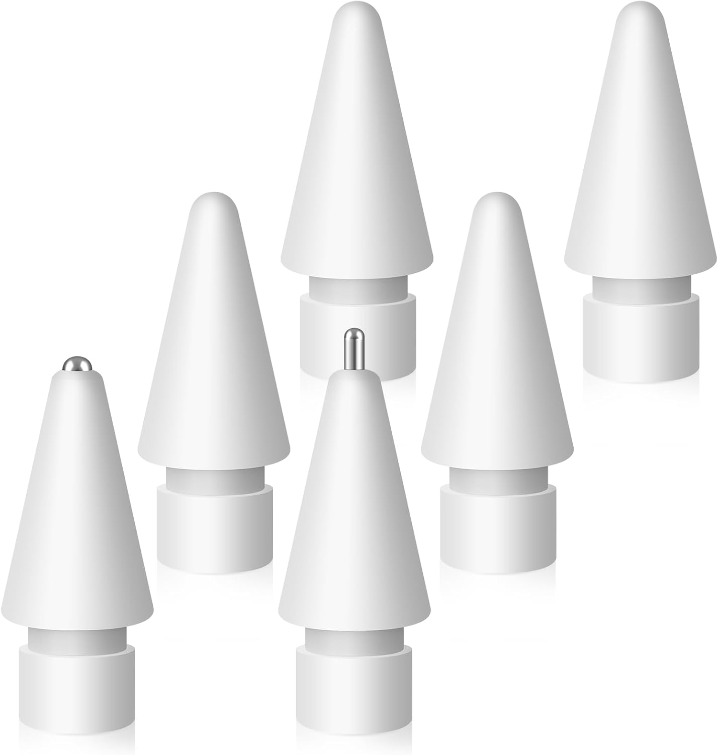 Upgraded Replacement Tips for Apple Pencil Pro/1st Gen/2nd Gen/USB-C, Metal Pen Nibs Accessories for Apple iPad Pencil - (6 Pack)