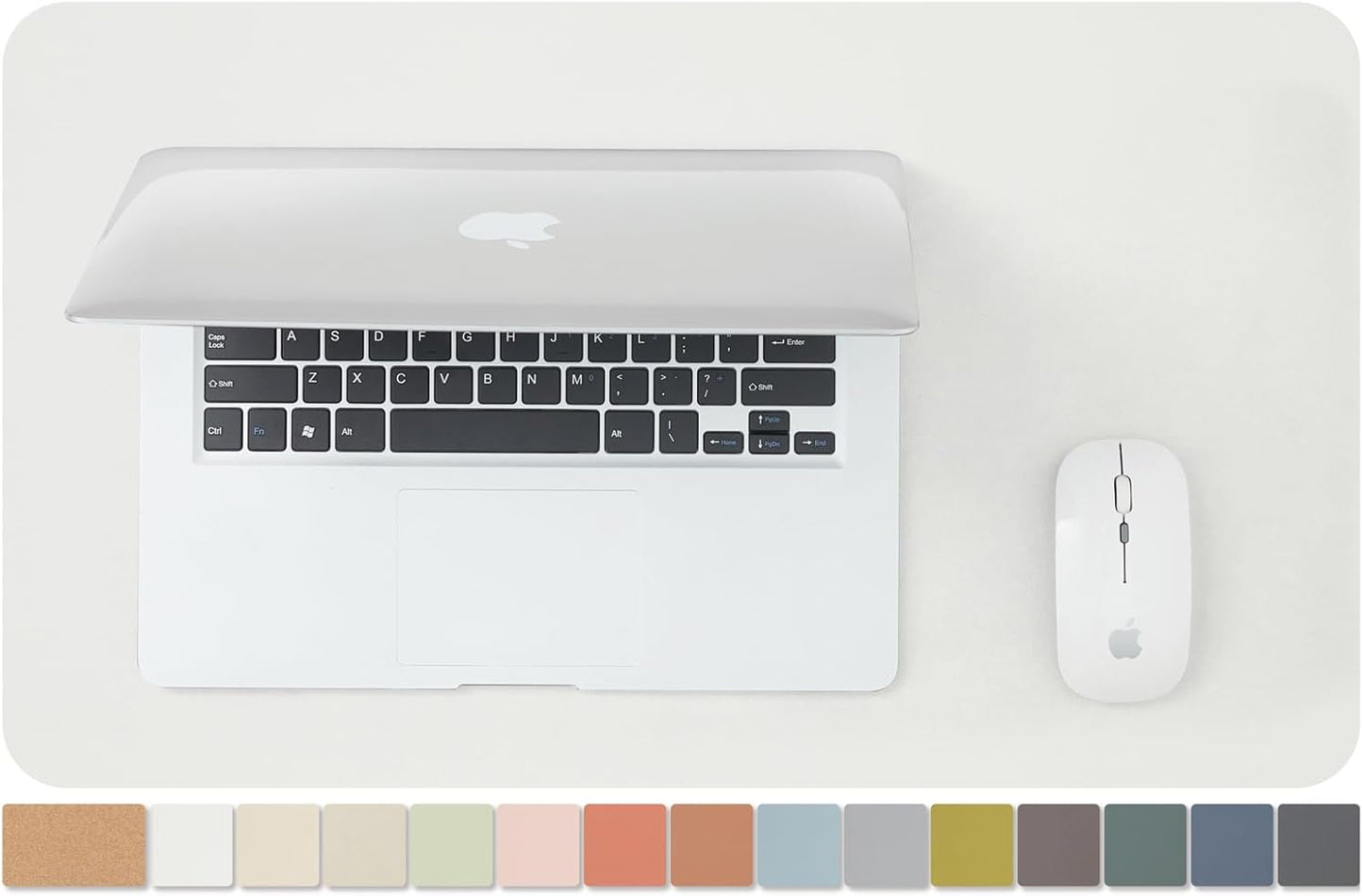 Cork Desk Mat - Small Dual-Sided Desk Pad for Office and Home - Desk Organization and Accessories - Ideal for Large Mouse Pad and Small Desk Mats on Top of Desks(White,23.6"x 13.8")