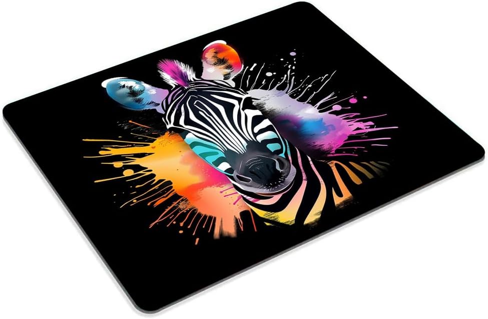 Square Mouse Pad Colorful Zebra-1,Gaming Mouse Pads for Desk,Soft Computer Waterproof Non-Slip Mouse Mat