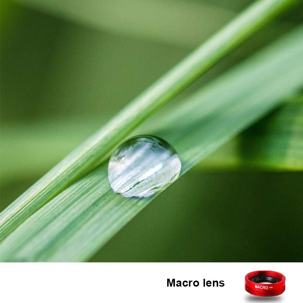 3 in 1 Cell Phone Camera Lens Kit Wide Angle Macro Fisheye Lens Universal for Smart Phones iPhone Samsung Android(Red)