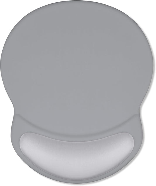 ITNRSIIET Ergonomic Mouse Pad with Comfort Gel Wrist Rest, Non-Slip PU Base, Smooth Textured Surface, Reduces Hand Fatigue & Wrist Pain, 8.7 x 7.2 Inch for Office Gaming Home, Light Gray Accent