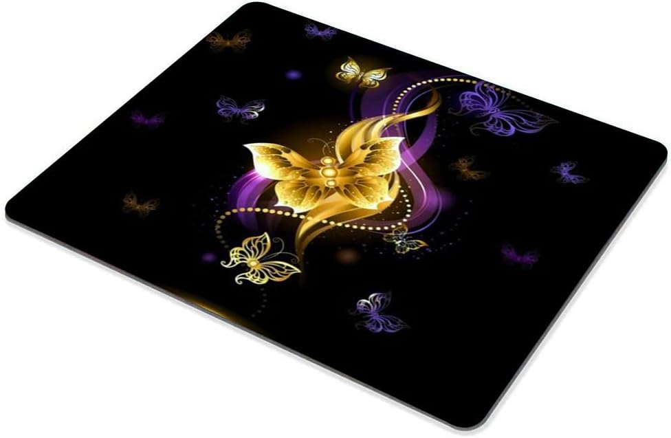 Purple Gold Butterfly Mouse pad Customized Mousepad Non-Slip Rubber Base Mouse Pads for Computers Laptop Office Desk Accessories Mouse pad