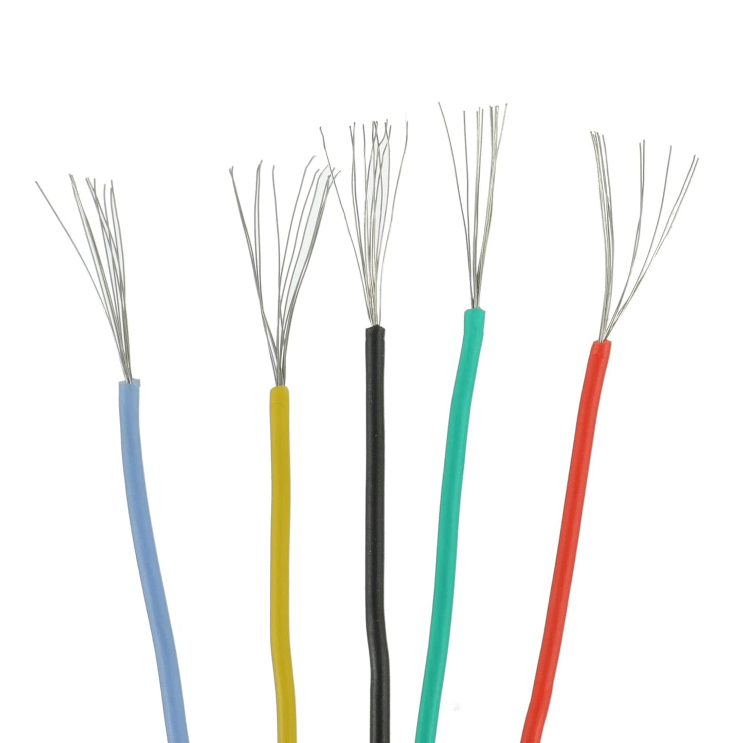 BOJACK 30 AWG Flexible Silicone Wire Electric Wire Hook up Wire Kit 300V Cables with Plus 20 φ2mm Heat Shrink Tubings and a Mini Wire Stripper(5 Colors 32.81Ft Each Color, 30AWG)