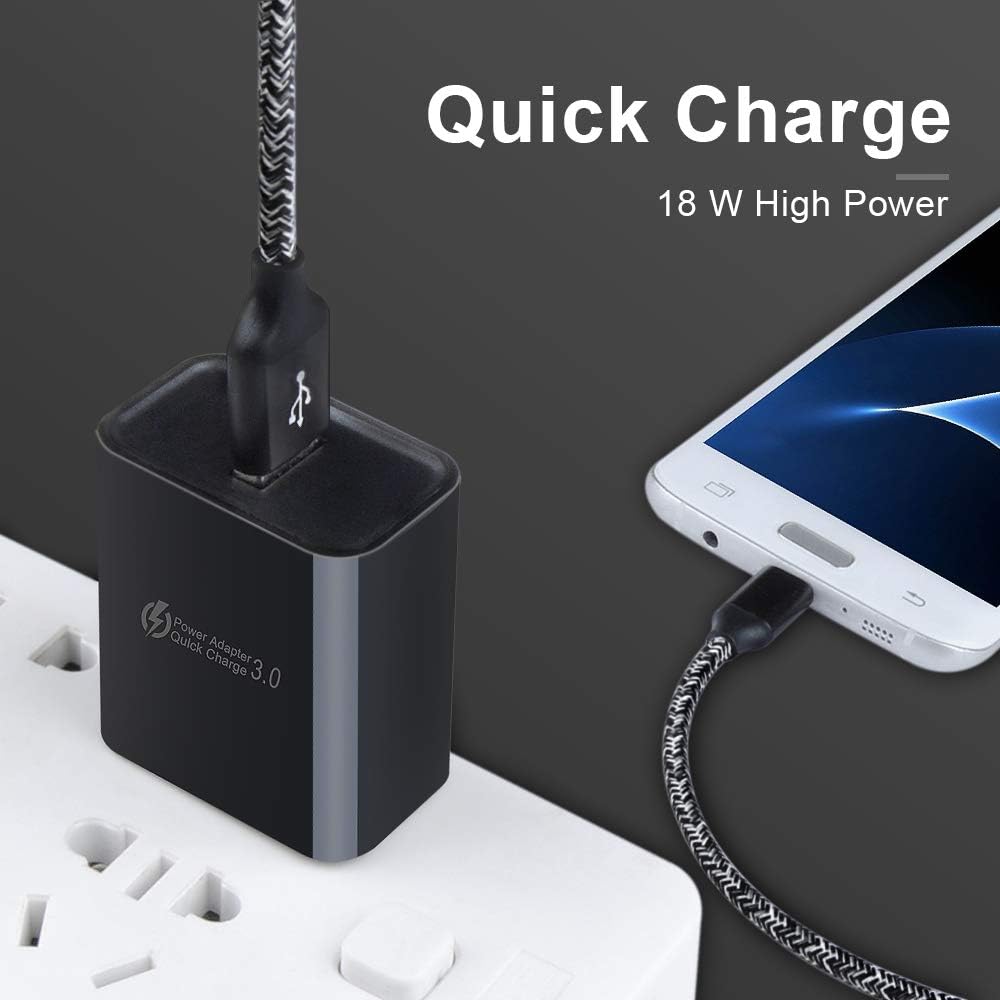 USB Type C Charger Fast Charge Dual USB Wall Plug Charging Blocks Android C Charger Cable Cord for Samsung Galaxy S24 S23 S22 S21 Ultra Plus S20 FE S10 S9 Note 20 10 A10e A01 A11 A12 A21 A20 A31 A42