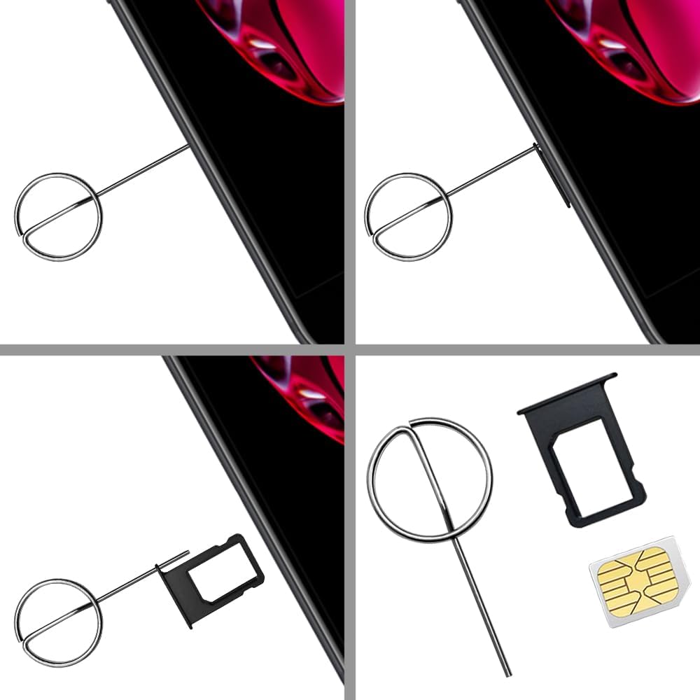SIM Card Pin,Sim Card Removal Tool - Stainless Steel Sim Tray Ejector Tool for iPhone,Android Smartphones, iPad and Tablets - Pack 10