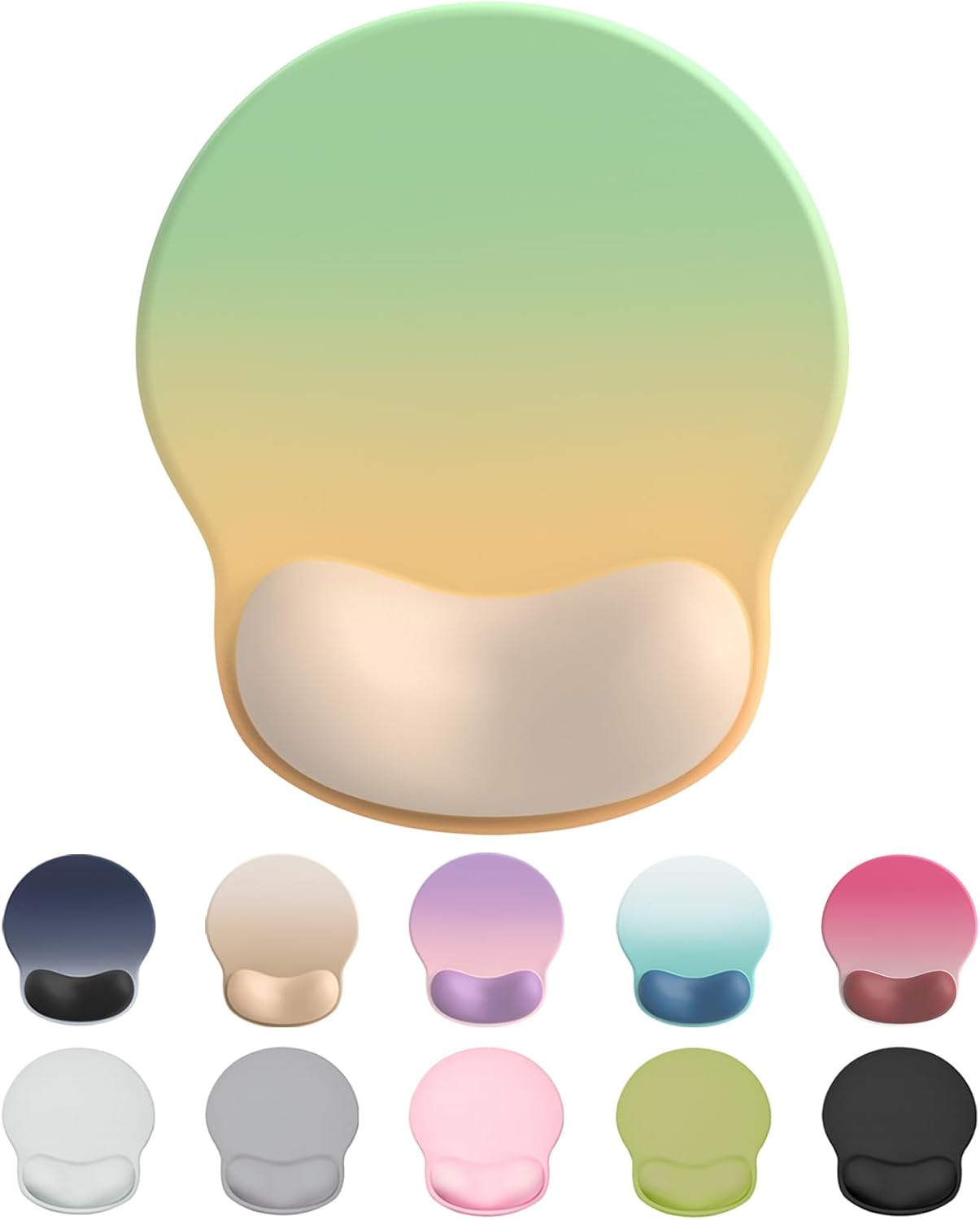 Ergonomic Mouse Pad Wrist Support, Comfortable Mouse Pad Wrist Rest, Relieve Wrist Pain Gel Mouse pad, Non-Slip Rubber Base Mousepad for Laptop, Computer(Gradient Yellow Green)