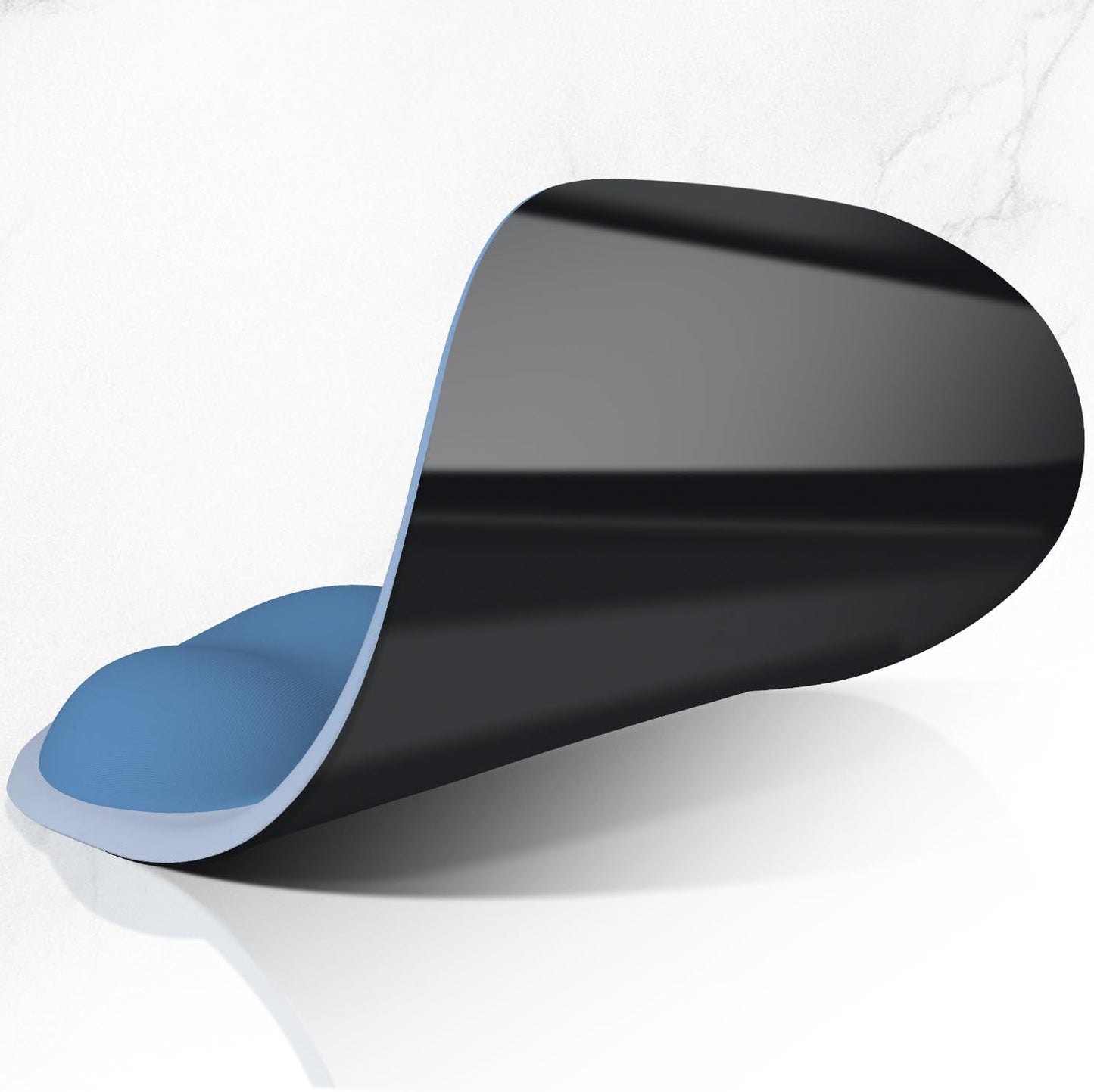 ITNRSIIET Ergonomic Mouse Pad, Cushioned Gel Wrist Rest, Non-Slip Base, Smooth Surface, Compatible with All Mice for Office & Gaming, Desk Accessory, 9.5 x 8.2 inch, Gradient Blue Ombre