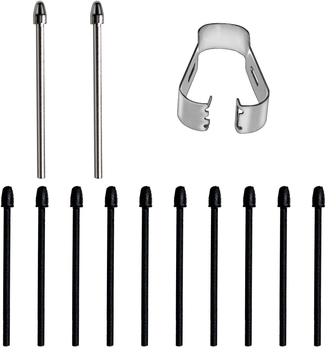 Pen Tips Replacement Compatible with Remarkable 2 Marker Plus Pencil, Pencil Nibs Compatible with Kindle Scribe Basic and Premium Pen (2 PCS Metal Tips, 10 PCS 2B Tips)