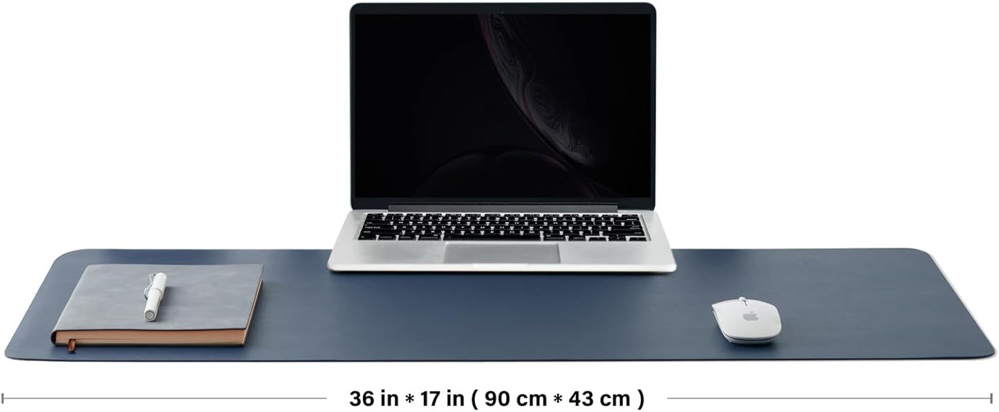 Cork Desk Mat - Dual-Sided Desk Pad for Office and Home - Desk Organization and Accessories - Ideal for Large Mouse Pad and Desk Mats on Top of Desks(Dark Blue,90cmx 43cm)