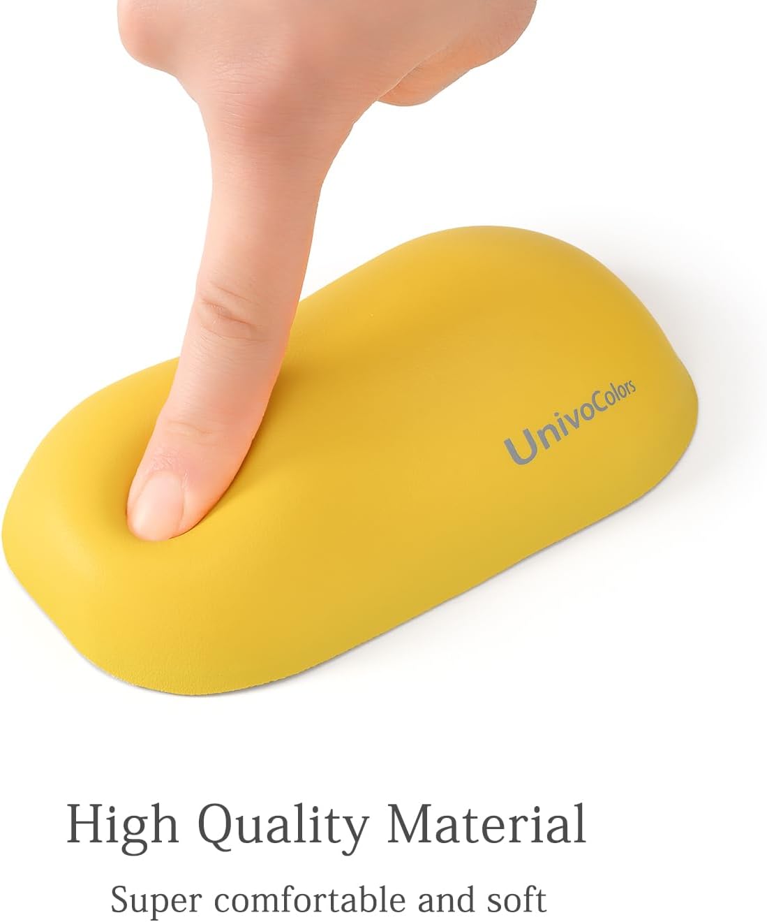 UnivoColors Design-Wave Wrist Rest, Artificial Sheepskin+Memory Foam+Ergonomic+Anti-Slip Gel, Resilience Support During Work and Gaming,Mouse Accessory,Yellow,N