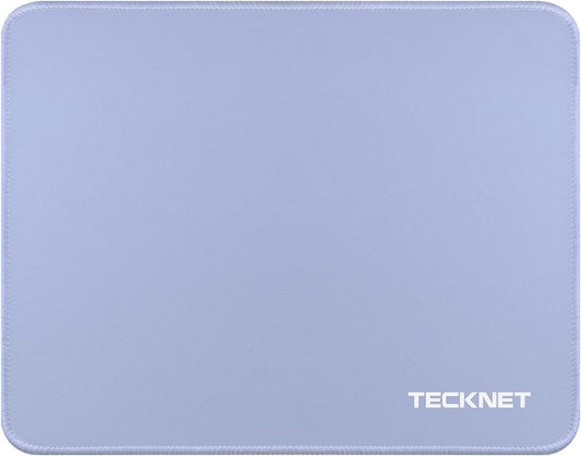 TECKNET Mouse Pad 270 x 210 x 3 mm with Anti-fray Stitchin, Waterproof Surface & Non-Slip Rubber Base with Stitched Edges Gaming Mouse Mat for Laptop，Compatible with Laser and Optical Mice - LT.Blue