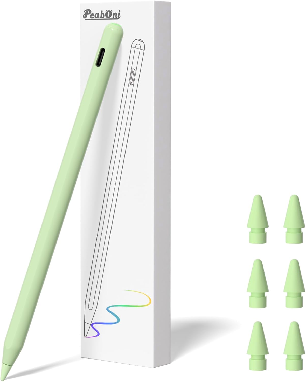 Pencil 2nd Generation for iPad 2018-2024 with Magnetic Wireless Charging Compatible with Apple iPad Pro 13”(M4)/12.9”/11”,iPad Air 6(M2)/5/4/3,iPad mini 7(A17 Pro)/6/5,iPad10/9/8/7/6 Green