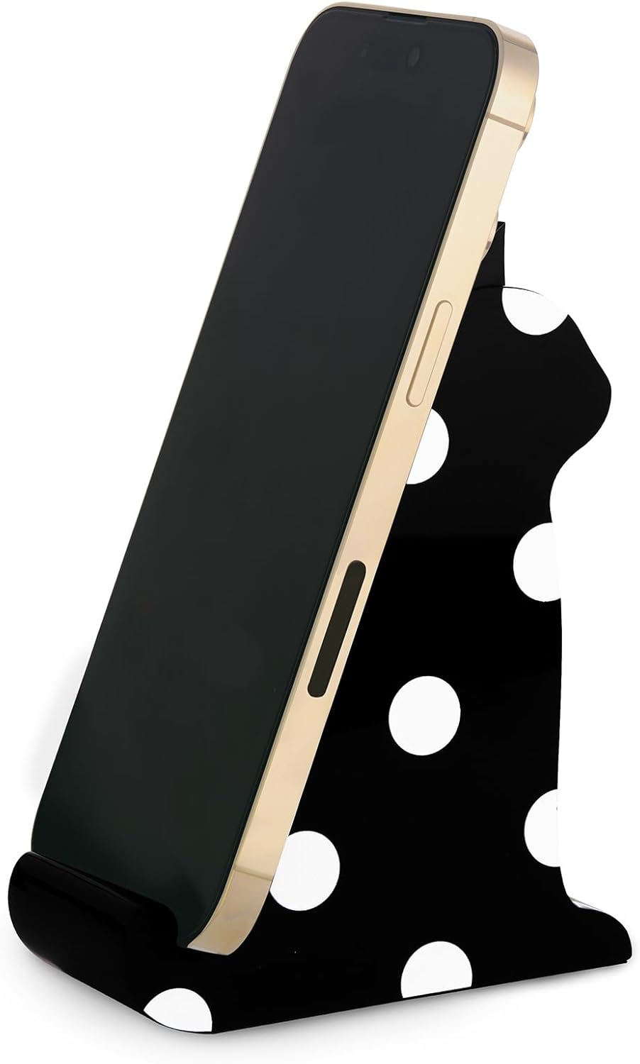 kate spade new york Acrylic Cell Phone Stand, Novelty Phone Holder for Desk, Black Cat (Picture Dot)