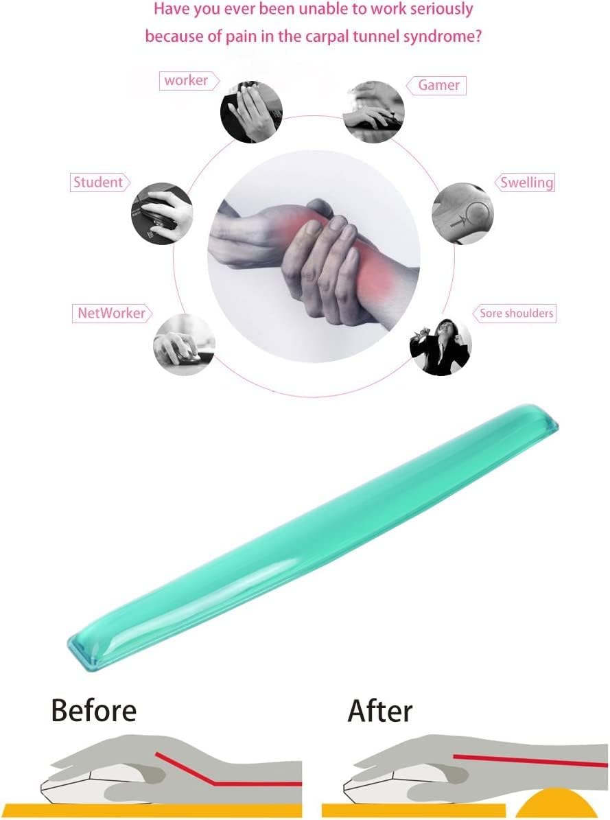 Silicone Gel Mouse Wrist Rest Plus Mouse Wrist Support Pad Office, Computer, Laptop, Mac - Durable, Comfortable and Pain Relief