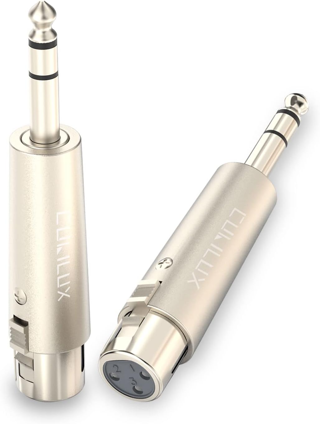 Cubilux Balance 1/4” Male to XLR Female Converter, XLR to 6.35mm(Quarter Inch) TRS Stereo Adapter for Microphone, Headphone, Power Amplifier, Mixer, Karaoke System, Speaker, 2-Pack