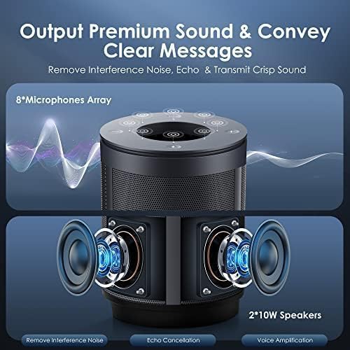 KanDao Meeting 360 Video Conference Camera, 8K Captured 1080P 360 Degree Meeting Room Camera, 8*Mics, 20W Speaker, Smart Tracking Zooming