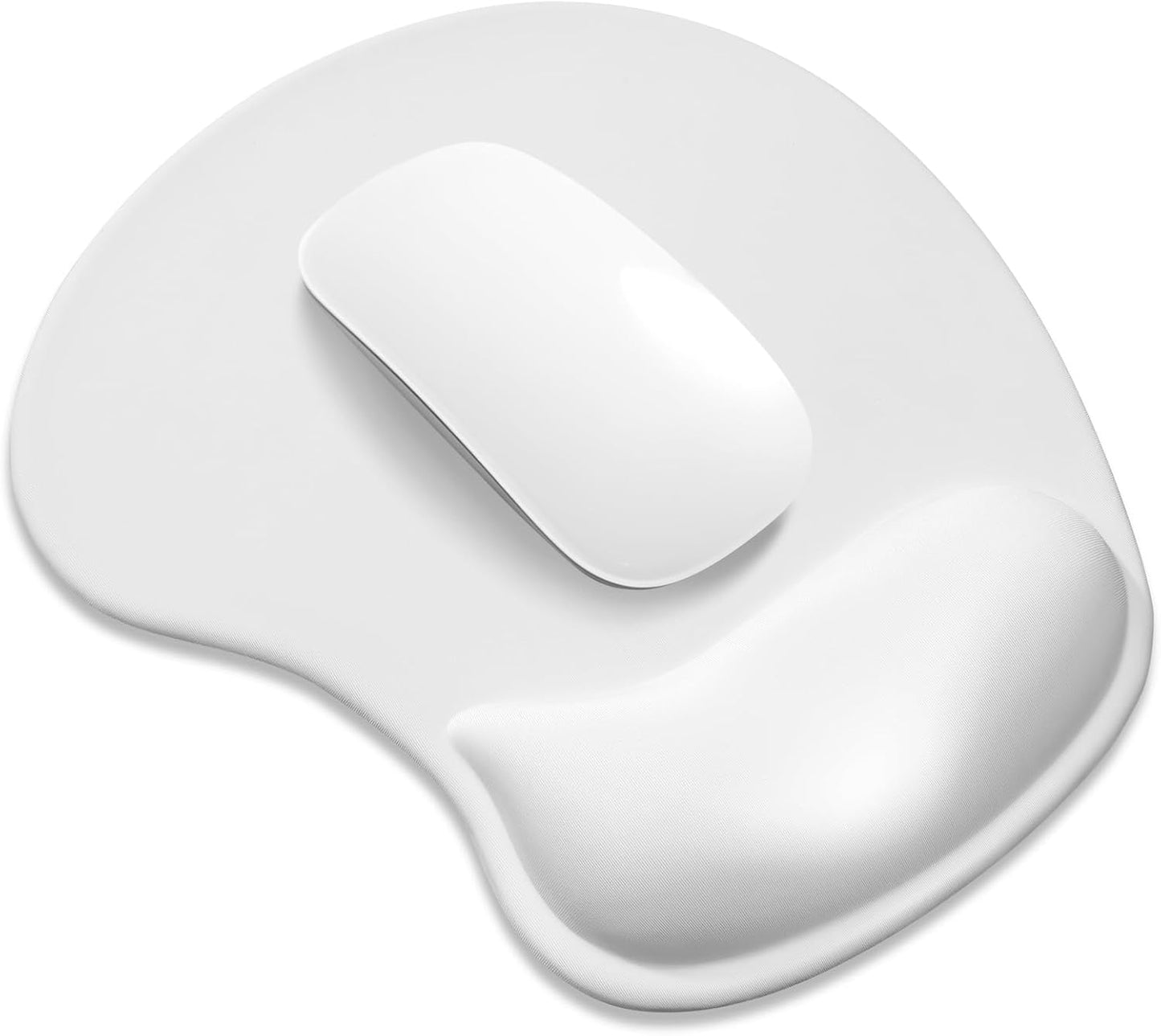 ITNRSIIET Ergonomic Mouse Pad, Cushioned Gel Wrist Rest, Non-Slip Base, Smooth Surface, Cute Multi-Color, 9.5 x 8.2 in, White
