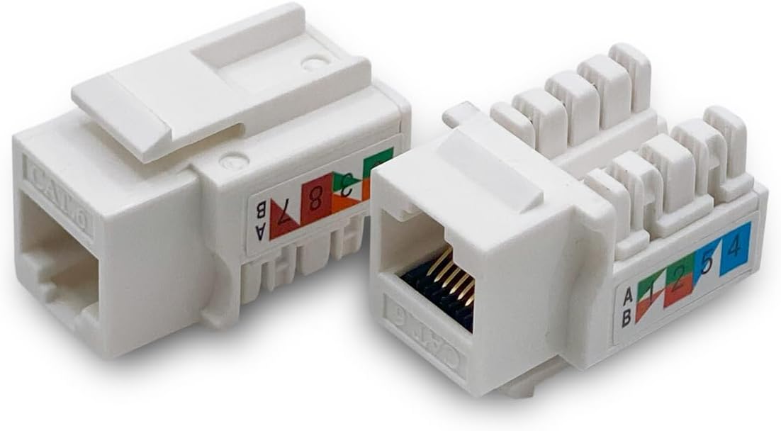 (20-Pack) Cat6 Keystone Jack - [UL Listed] - Ethernet Wall Jack - Wall Cat6 - Cat6 Network Coupler - Keystone Jack - Cat5/5e/6 Compatible - Cat6 Network Coupler