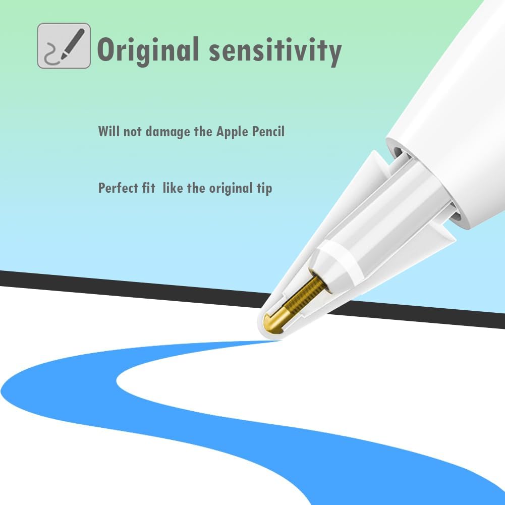12 PCS Tips for Apple Pencil tip, Apple Pen Tips Compatible with iPad Pencil Tip Nib with Cover Case for Apple Pencil Pro/USB-C/ 1st Gen/ 2nd Generation iPencil(White,Black,Pink,Blue,Purple,Green)