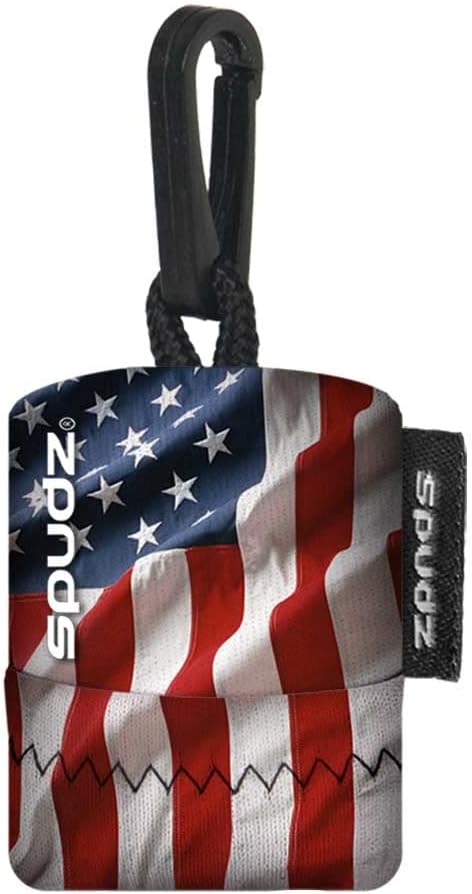 SPUDZ Ultra Microfiber Lens Cleaner – Closable Pouch, Clip-On, Washable – for Optics, Scopes, Glasses | USA Flag, 6 x 6 Inch