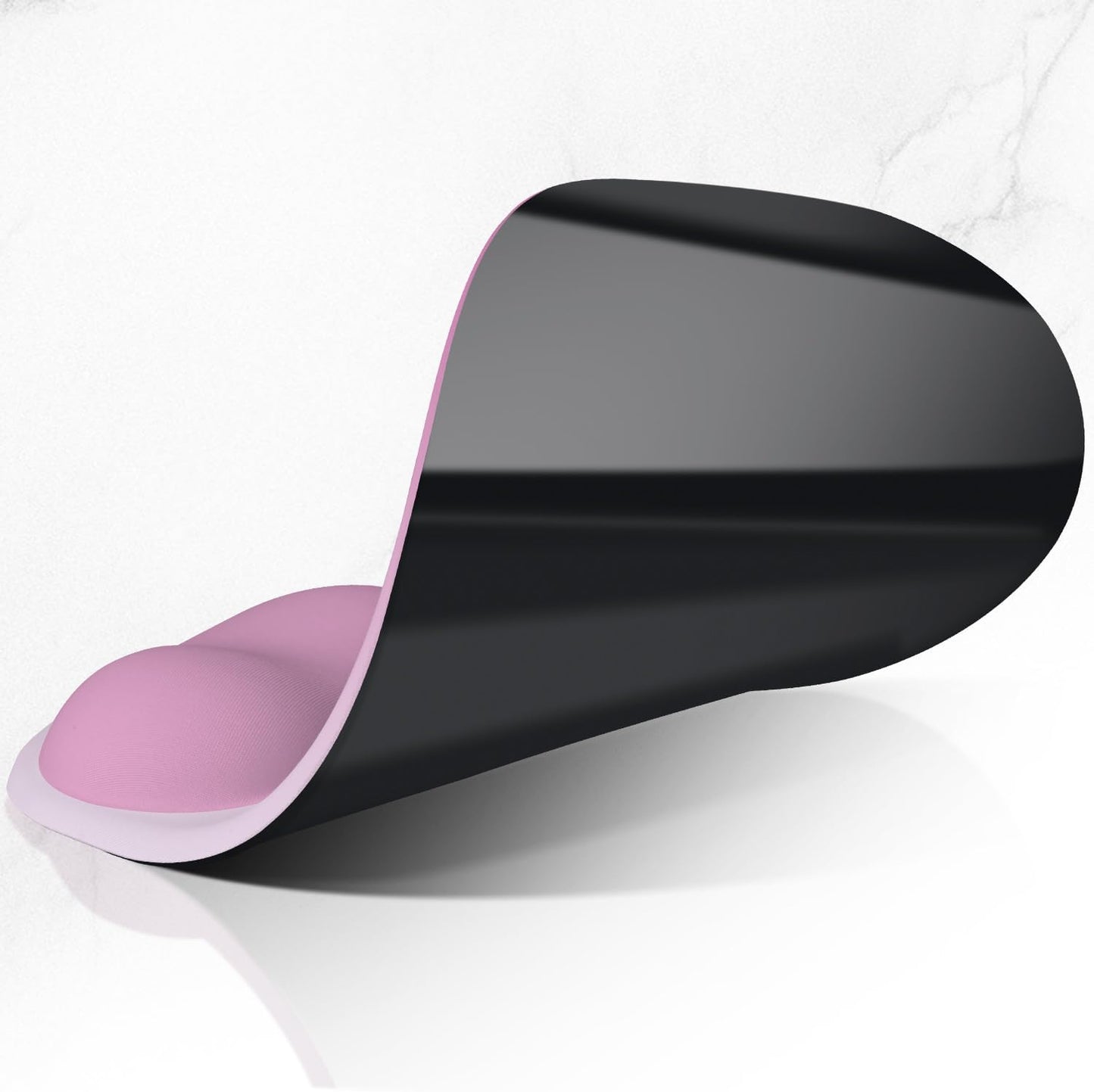 ITNRSIIET Ergonomic Mouse Pad, Cushioned Gel Wrist Rest, Non-Slip Base, Smooth Surface, Compatible with All Mice for Office & Gaming, Desk Accessory, 9.5 x 8.2 inch, Soft Pink Gradient