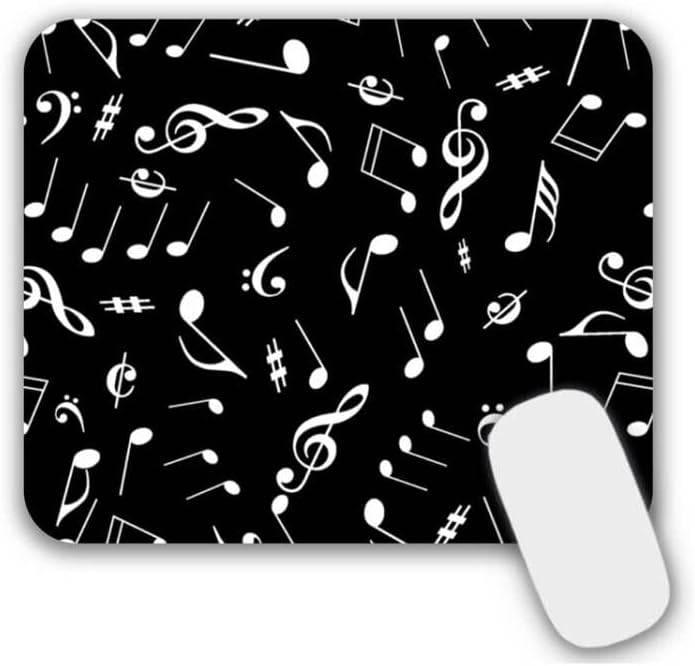 Mouse Pad, Gaming Mouse Pad, Non-Slip Rubber Base Mouse Mat with Designs for Laptop, Computer & Office, 9.5 x 7.9 x 0.12 inches (Little Music Notes)