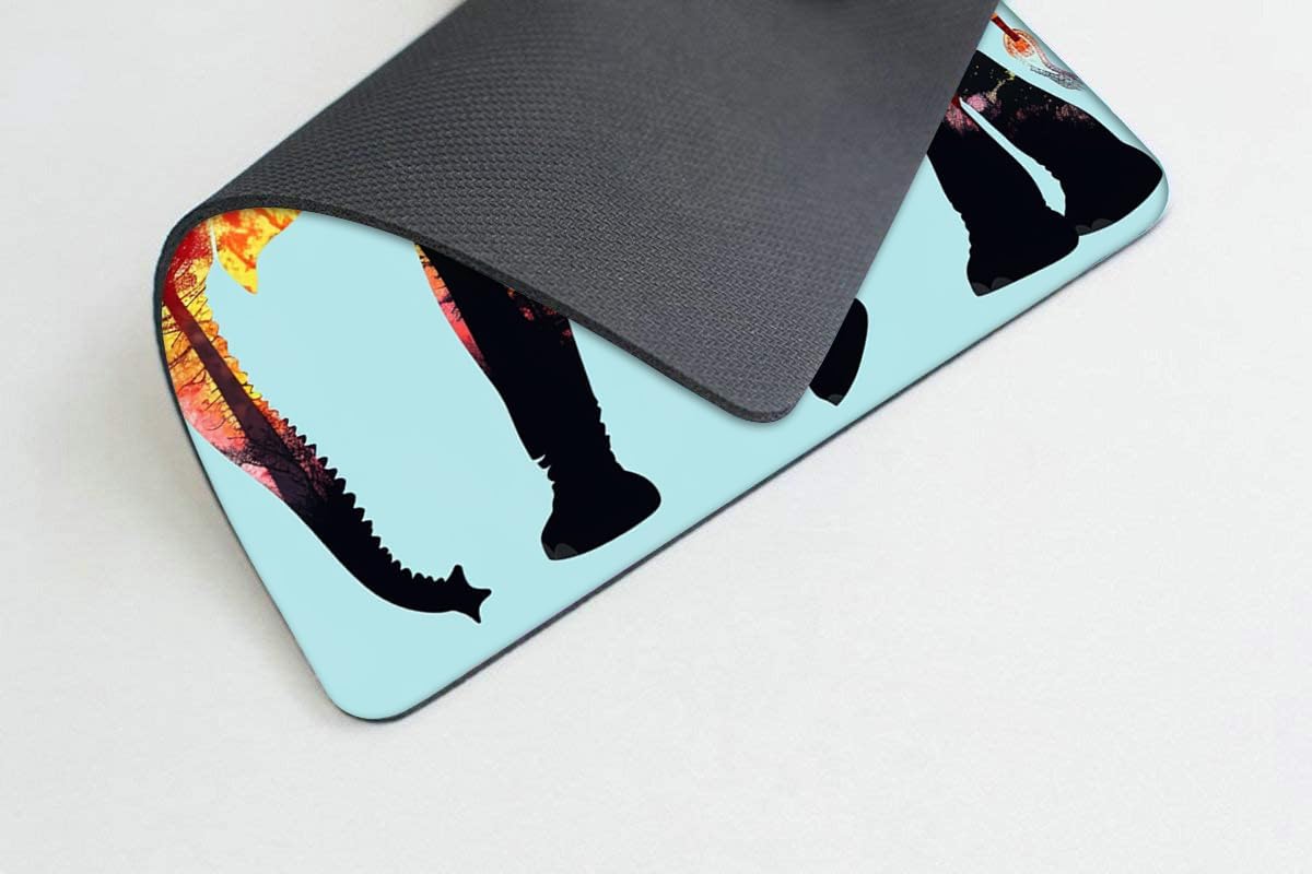 Square Mouse Pad Colorful Forest Elephant-1,Gaming Mouse Pads for Desk,Soft Computer Waterproof Non-Slip Mouse Mat