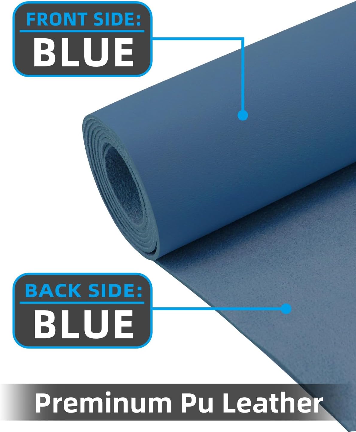 PULeather Non-Slip Desk Mat, Large Mouse Pad & Laptop Desk Pad - Waterproof Writing Pad for Office & Home (Grey Blue, 35.4" x 17")