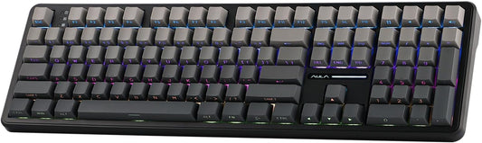 EPOMAKER Aula F108 Wireless Gaming Keyboard, Full Size Mechanical Keyboard with 4000mAh Battery, 108 Hot-Swappable and Programmable Keys, RGB Backlight, for Mac/PC/Android (Black Gradient)